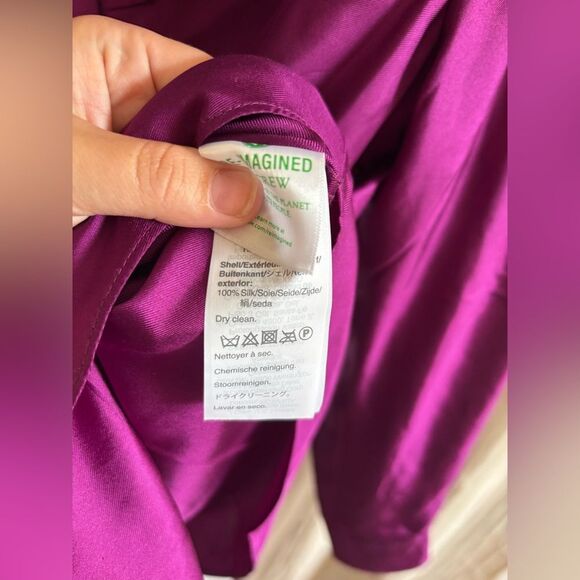 J. Crew Collection Blouse Women's XS Purple Ruffled Silk Button Down Preppy - Picture 5 of 7